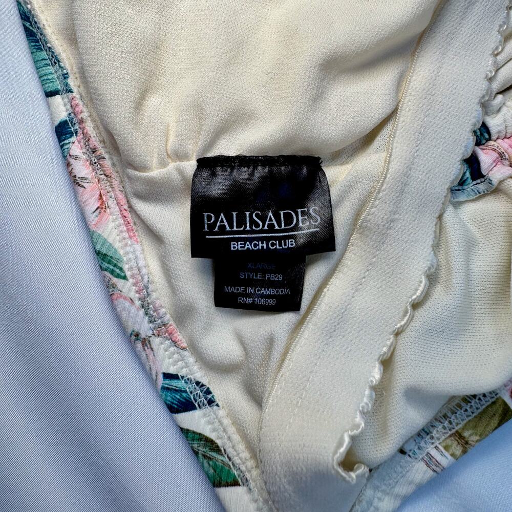 Palisades Hipster One Piece Swim Suit Women’s XL Floral Ruched Tie Back NWOT - Picture 7 of 9